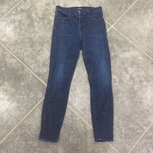 J Brand. High Rise Skinny Crop Alana Jeans, Dark Wash